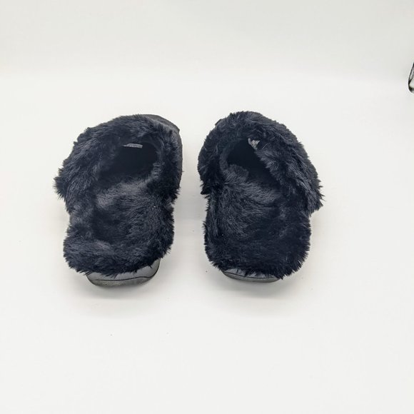 Vionic Women's Black Fuzzy Gemma Mule Slippers 9 - Picture 3 of 7